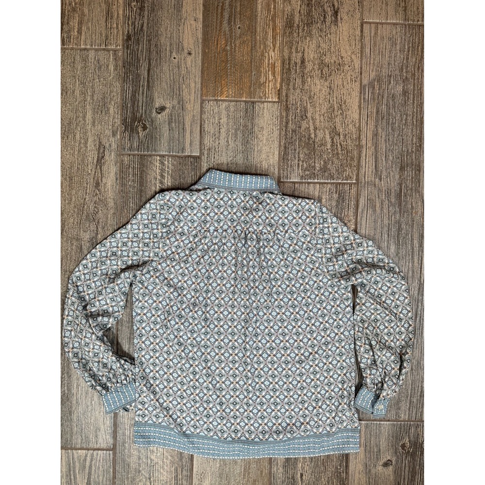 Max Studio Blue Patterned Blouse - Picture 9 of 10